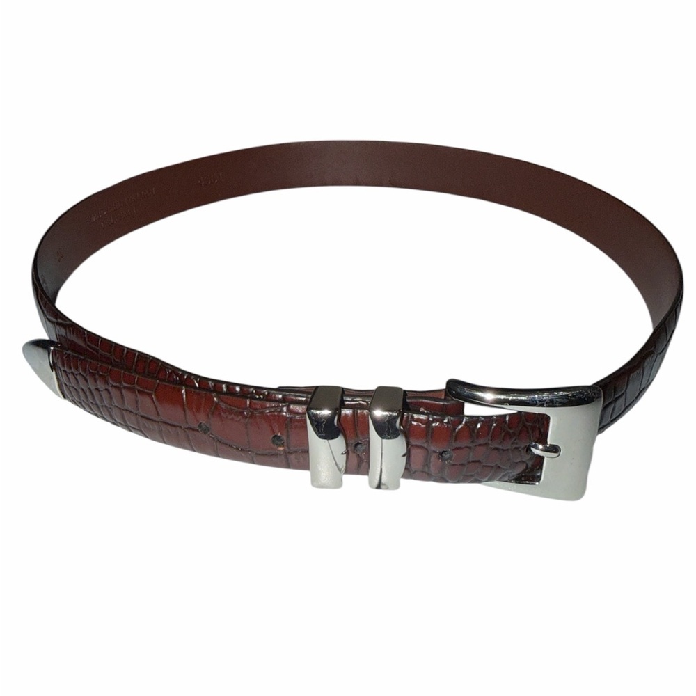 Alligator Embossed Calfskin Leather belt